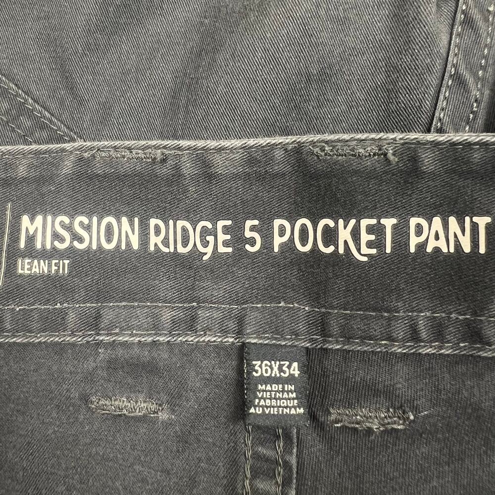 Toad&Co Mission Ridge pants men’s 36x34 5 pocket pant lean fit charcoal gray - Picture 7 of 9